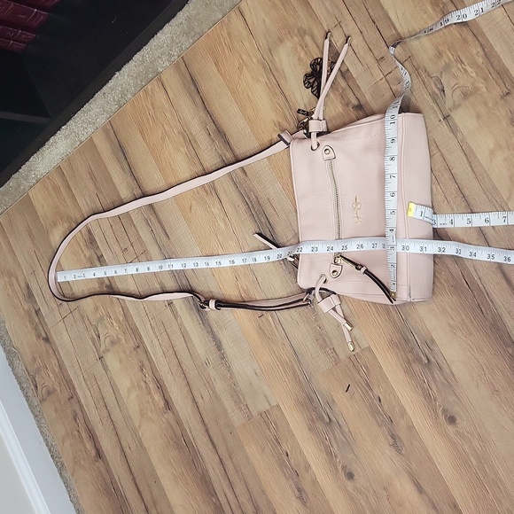 JESSICA SIMPSON Pink Faux Leather Crossbody with Removable Butterfly Key Charm - Picture 16 of 16